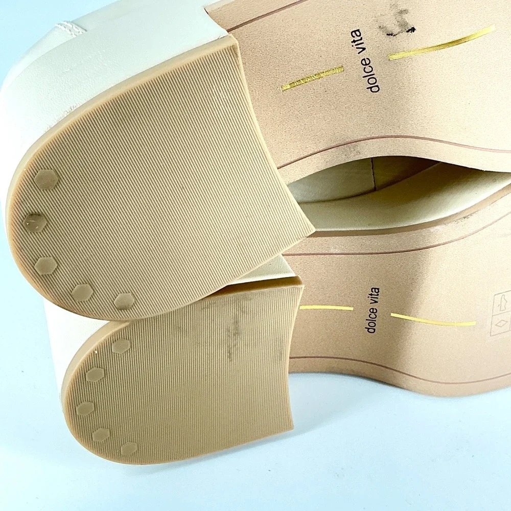 Dolce Vita Size 8.5 Ivory‎ Leather Platform Penny Loafers NEW Chunky Yanni $150